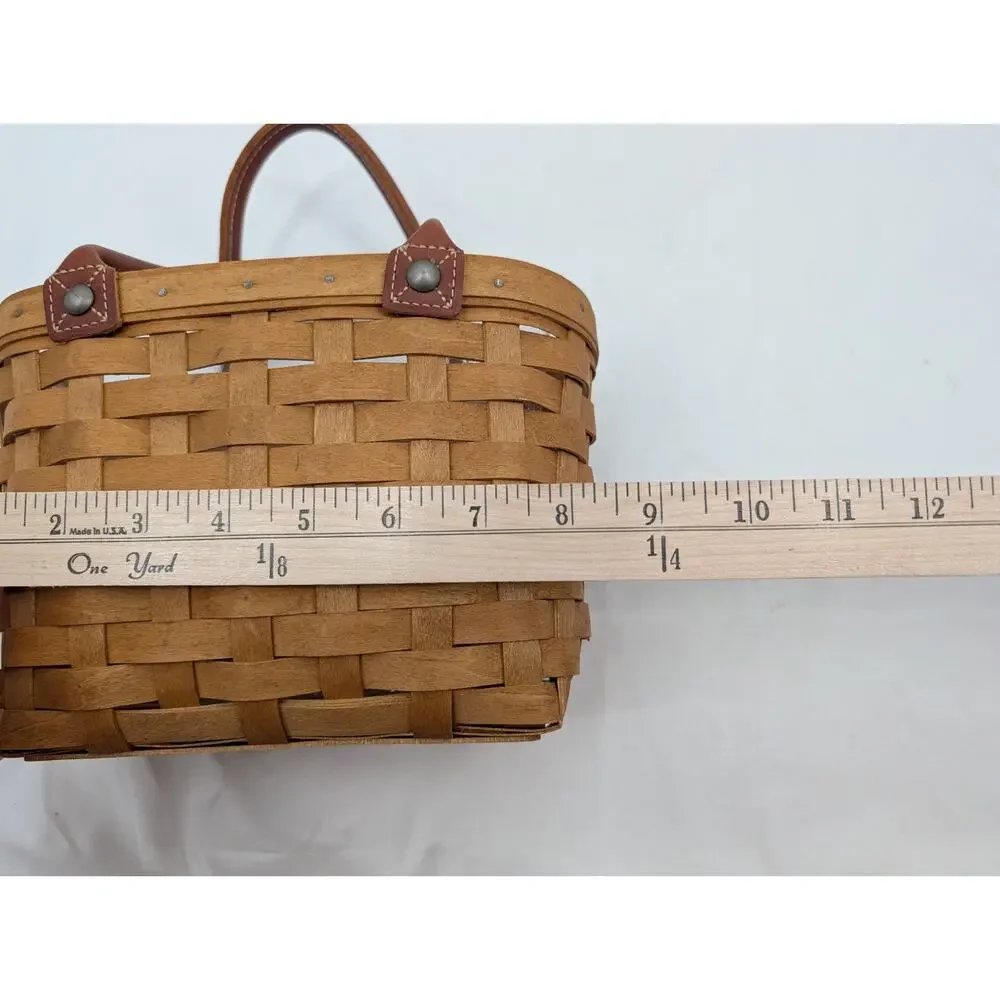 Longaberger Small Boardwalk Basket Purse Signed 2003 AM With Plastic Protector